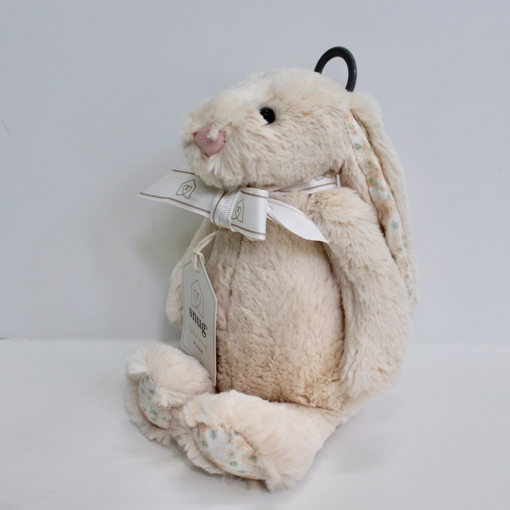 Snug Floral Beige Bunny Plush Soft Baby Toy Stuffed Animal Lovey 12" Medium - Picture 3 of 6
